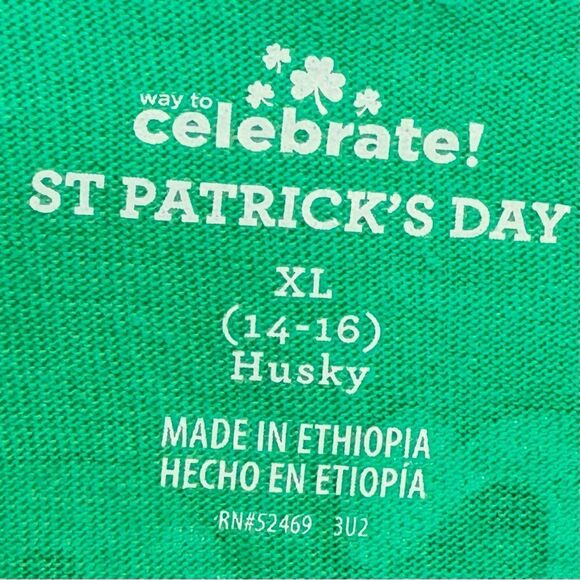 Way To Celebrate Boys Kids Short Sleeve Green St. Patrick’s Day Tee. 14-16 Husky - Picture 8 of 9